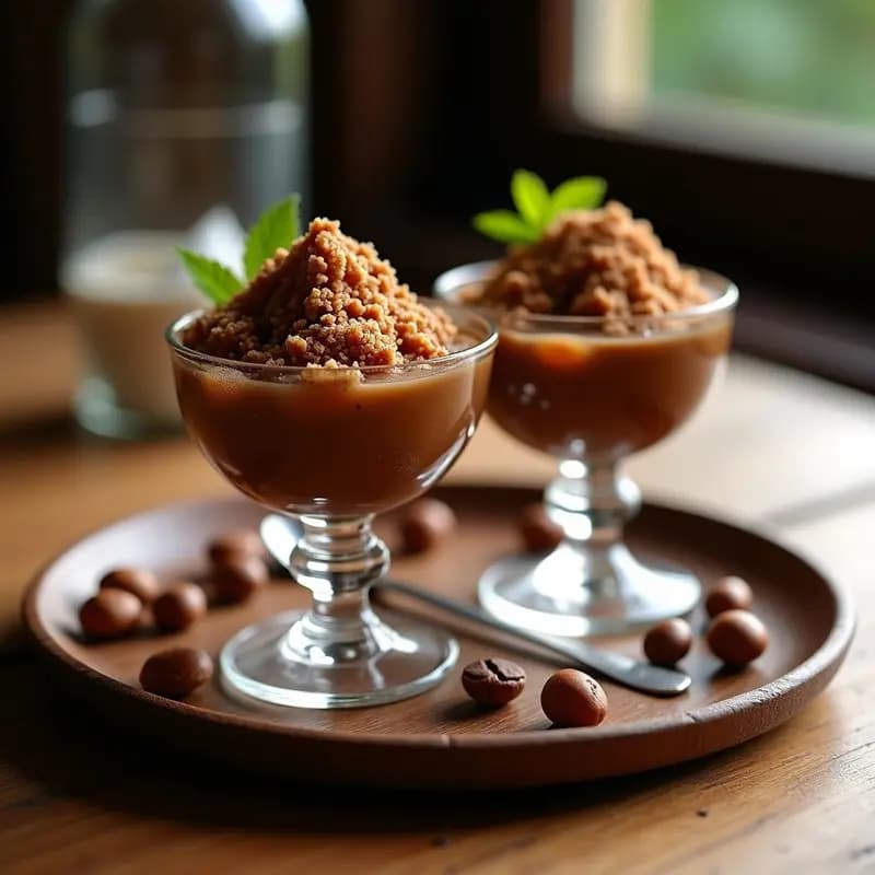 Granita de café y avellanas tostadas: Postre Siciliano Sin Lácteos