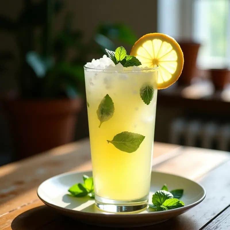Granita de Limón y Hierbabuena con Toque de Jengibre: Bebida Italiana Refrescante