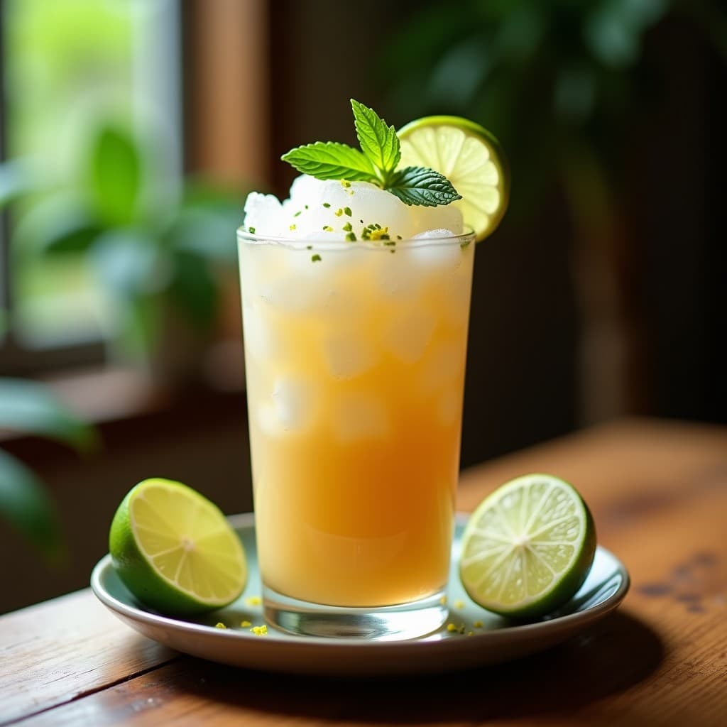 Granizado de Caña de Azúcar y Limón con Hoja de Menta: Bebida Colombiana Sin Alcohol