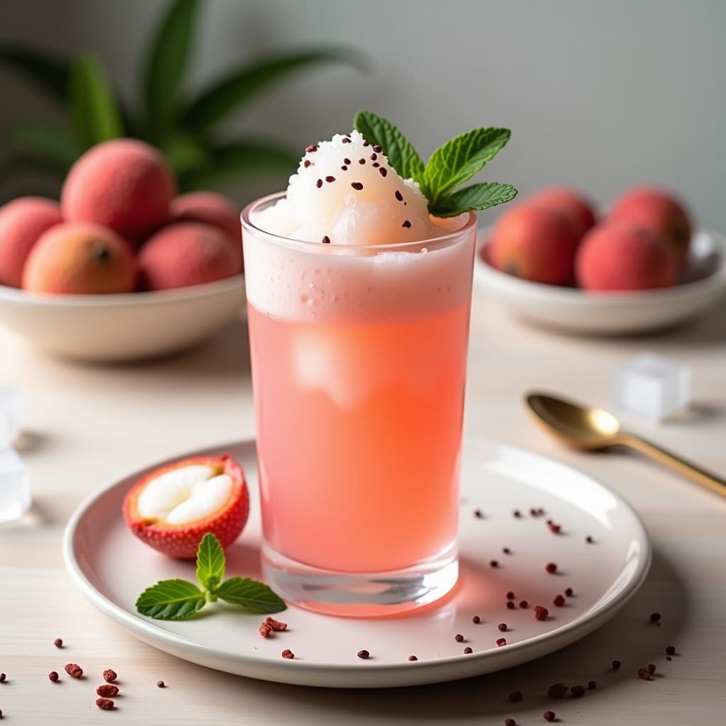 Granizado de Lichi y Rosa Mosqueta: Bebida China Refrescante y Alta en Vitamina C