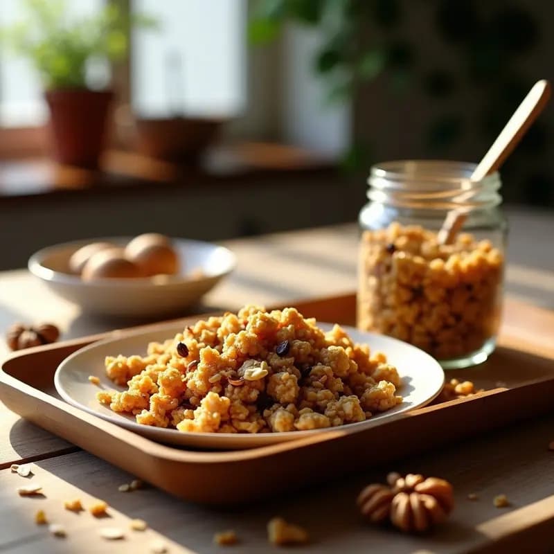 Granola Crujiente con Avena, Miel y Nueces: Desayuno Energético y Sin Gluten