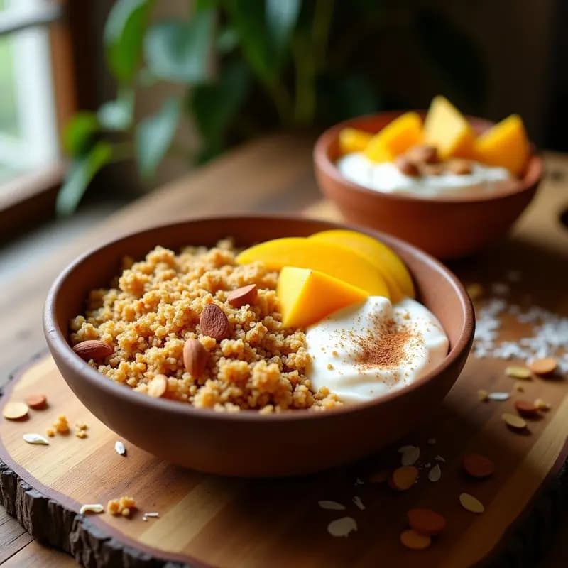 Granola de Quinoa y Semillas de Girasol: Desayuno Colombiano Sin Azúcar y Alto en Fibra