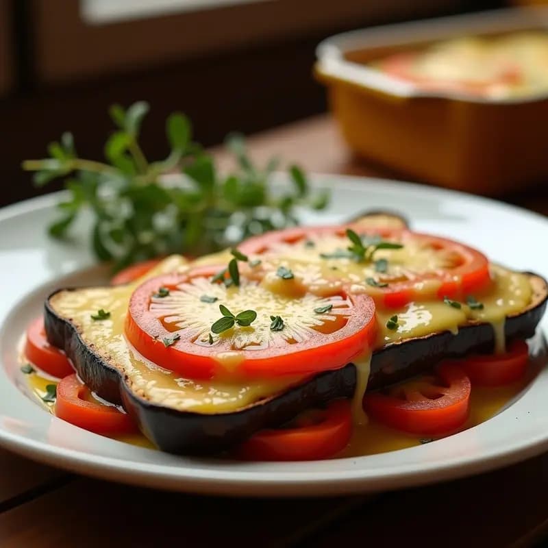 Gratin de Berenjena y Tomate con Queso de Anacardos: Receta Francesa Vegana en Thermomix
