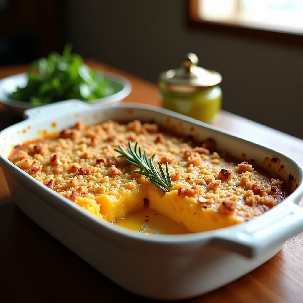 Gratin de Calabaza Butternut y Queso de Oveja con Migas de Almendra: Receta Francesa Keto en Thermomix