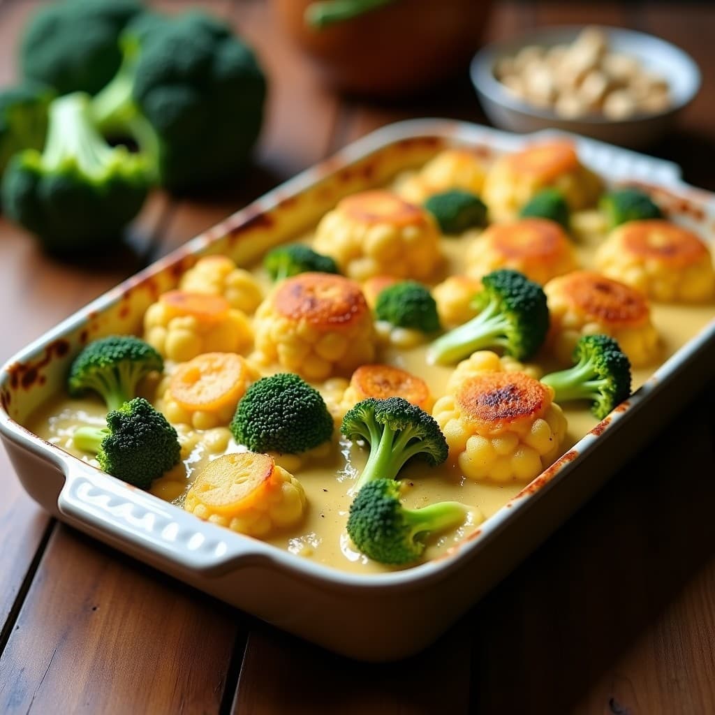 Gratin de Coliflor y Brócoli con Béchamel de Anacardos: Receta Vegana Sin Lácteos
