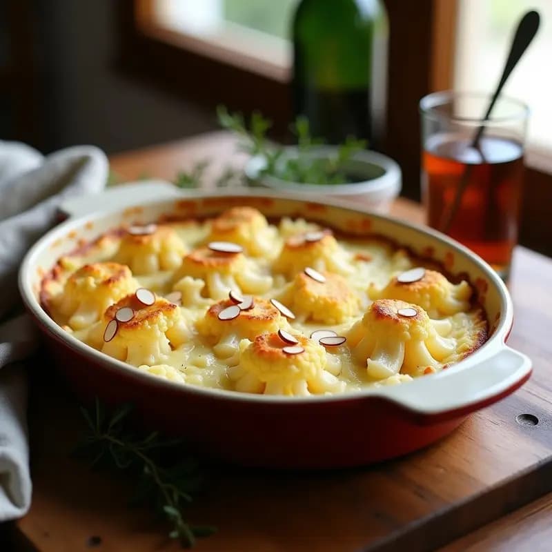 Gratin Dauphinois de Coliflor y Queso Gruyère: Receta Francesa Keto y Sin Lactosa Opcional