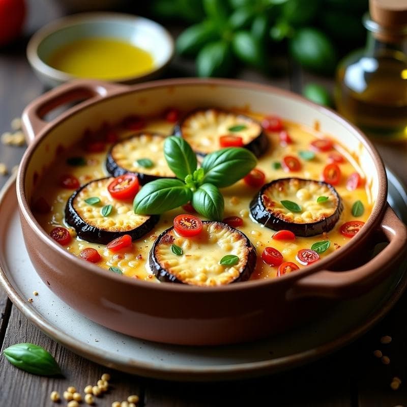 Gratinado de Berenjena y Queso de Almendras: Receta Italiana en Thermomix Sin Lácteos