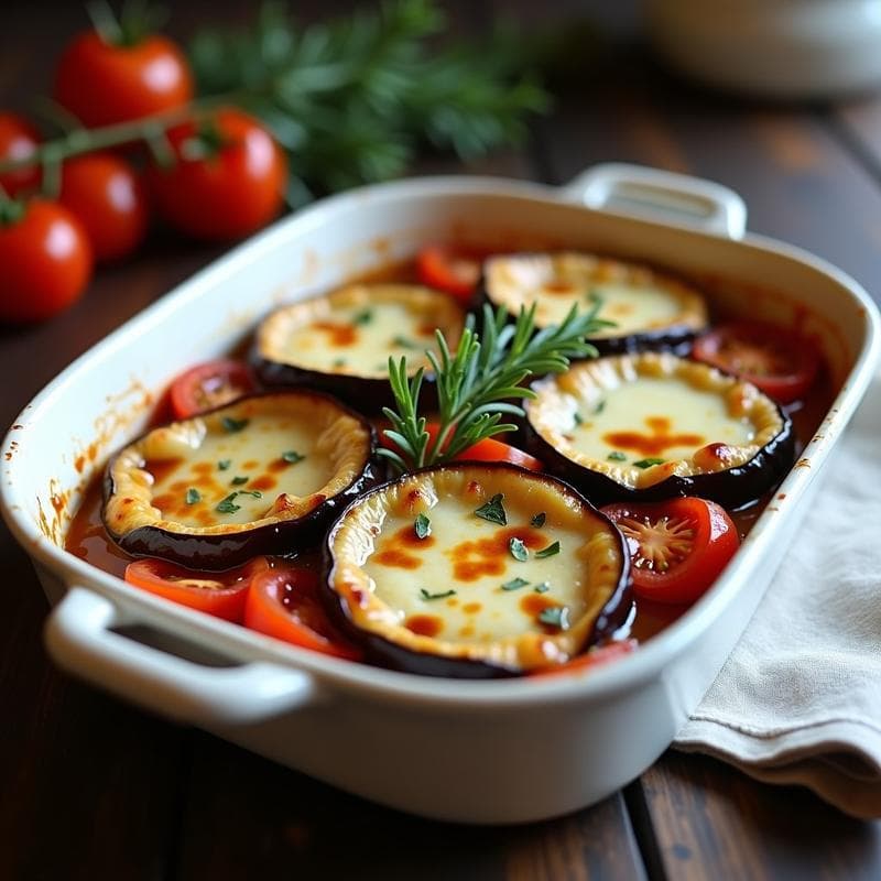 Gratinado de Berenjena y Tomate con Queso de Cabra: Receta Francesa en Airfryer Crujiente