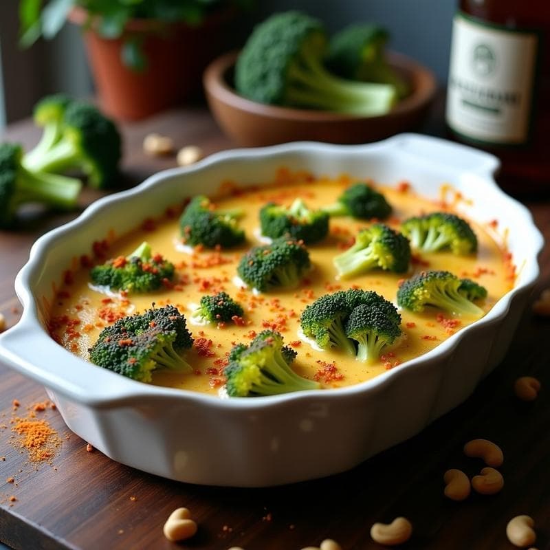 Gratinado de Brócoli y Queso de Anacardos: Receta Vegana y Sin Lactosa al Horno