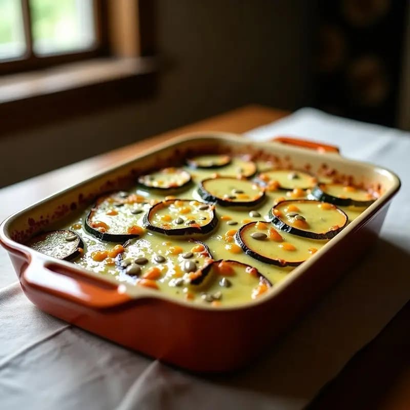 Gratinado de Calabacín y Berenjena con Queso de Cashew y Semillas de Calabaza: Receta Vegana al Horno