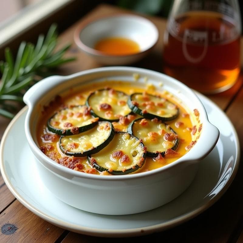 Gratinado de Calabacín y Queso de Cabra con Miel de Trufa: Receta en Airfryer
