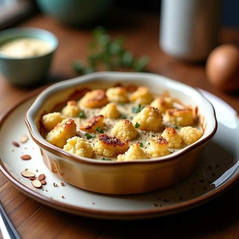 Gratinado de Coliflor con Queso de Almendras y Trufa: Receta Vegana en Thermomix