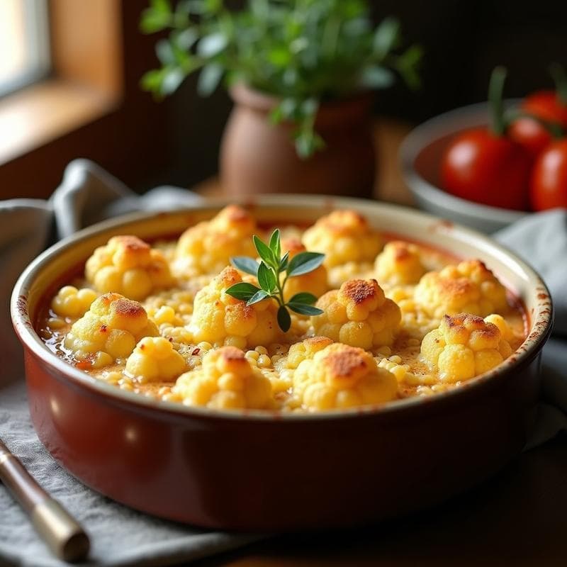 Gratinado de Coliflor y Queso de Cabra: Receta en Airfryer con Toque Francés