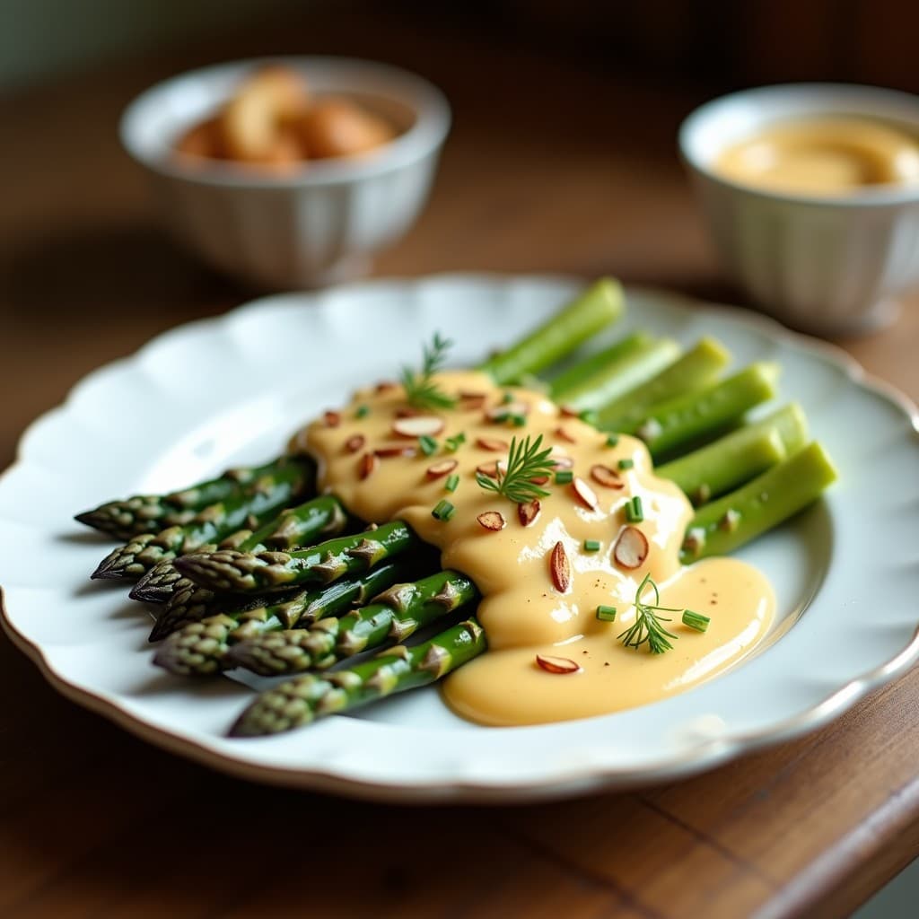 Gratinado de Espárragos Trigueros con Salsa de Anacardos y Pimentón de la Vera: Receta Sin Lactosa y Keto