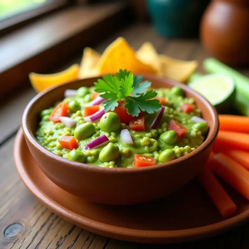 Guacamole de Aguacate y Edamame: Dip Mexicano Vegano y Alto en Proteína