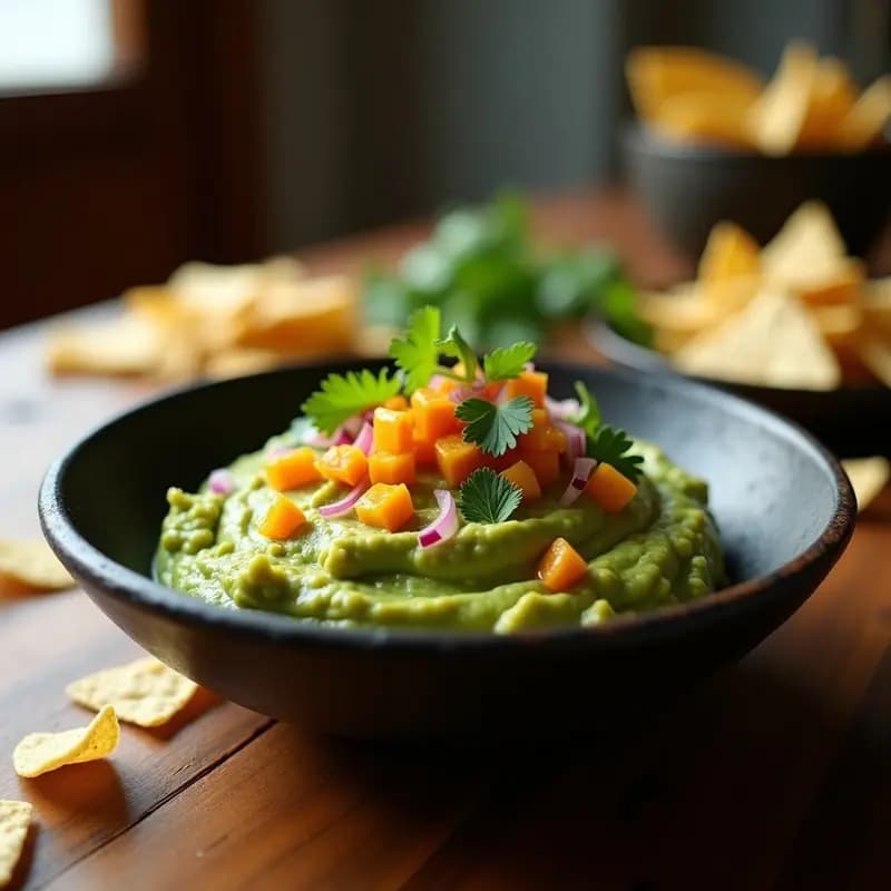 Guacamole con Chipotle y Granadilla: Receta Mexicana Picante y Exótica en 10 Minutos