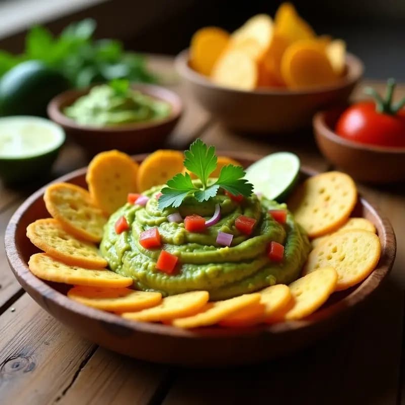 Guacamole con Chips de Plátano Verde: Receta Mexicana Sin Gluten y Keto
