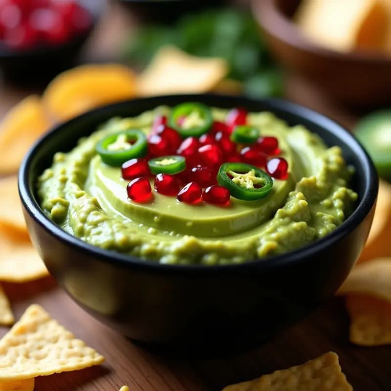 Guacamole con Granos de Granada y Jalapeño: Dip Mexicano Gourmet y Sin Lácteos