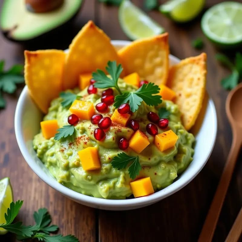 Guacamole con Mango y Chips de Plátano: Aperitivo Mexicano Sin Gluten y Vegano