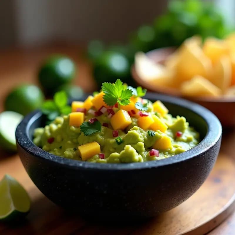 Guacamole Mexicano con Aguacate, Mango y Chile Habanero: Receta Picante y Vegana para Tacos