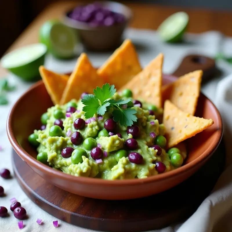 Guacamole de Pisos con Maíz Morado y Totopos de Lino: Aperitivo Mexicano Keto