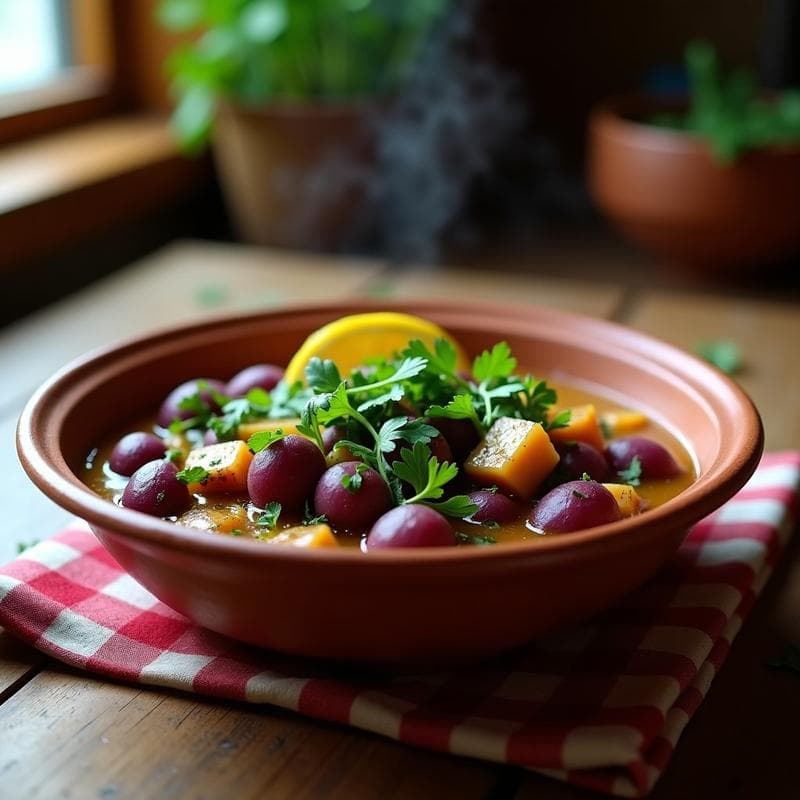 Guiso de Berros y Patata Morada: Receta Peruana Vegana con Toque Andino en Olla Express
