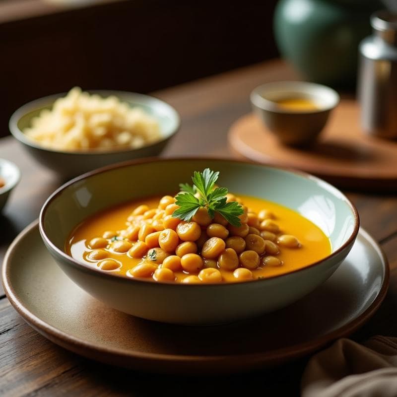 Guiso de Frijoles Mung con Jengibre y Cúrcuma: Receta India Vegana en Olla Lenta