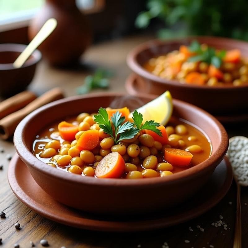 Guiso de Frijoles Mung y Zanahoria con Especias Marroquíes: Receta Vegana en Olla Exprés