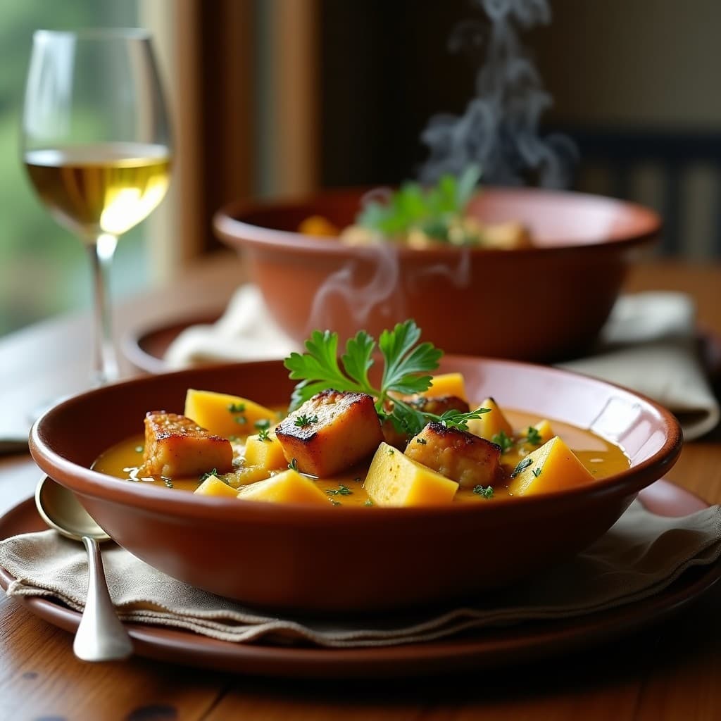 Guiso de Seitan y Alcachofas: Receta Española Vegana en Olla Lenta con Toque de Azafrán