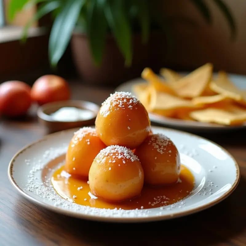 Gulab Jamun de Avena y Nachos de Coco: Postre Indú Sin Lácteos en Airfryer