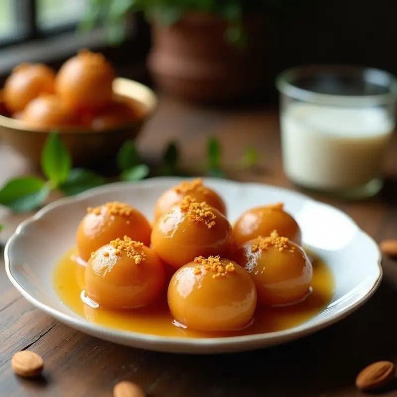 Gulab Jamun de Avena y Leche de Almendras: Postre Indio Keto en 20 Minutos