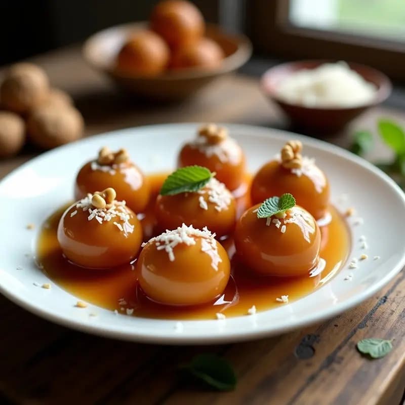 Gulab Jamun de Dátiles y Nueces: Postre Indio Sin Lácteos y Sin Fritura