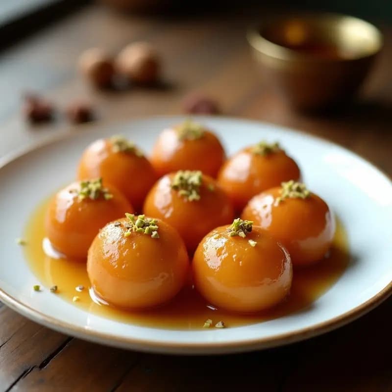 Gulab Jamun de Leche en Polvo y Cardamomo: Postre Indio Tradicional y Esponjoso