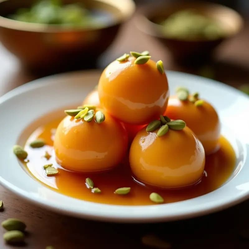 Gulab Jamun de Queso Paneer: Postres Indios Esponjosos en Sirope de Cardamomo