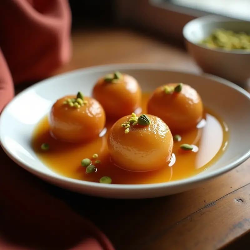 Gulab Jamun de Semolina y Cardamomo: Postre Indio Sin Gluten y Bajo en Azúcar