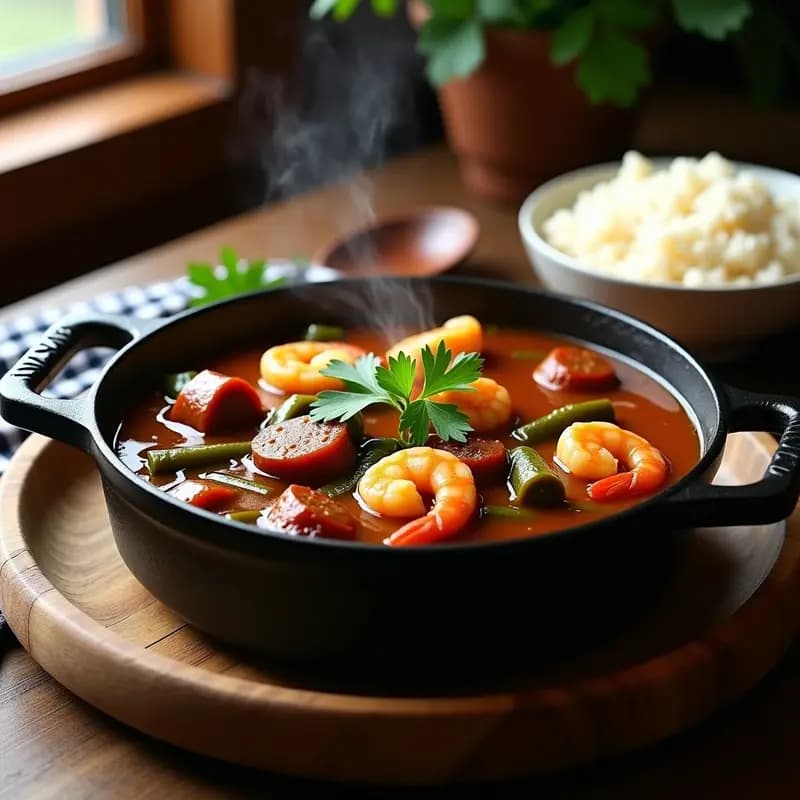 Gumbo de Camarones y Okra: Receta Cajún con Toque Picante
