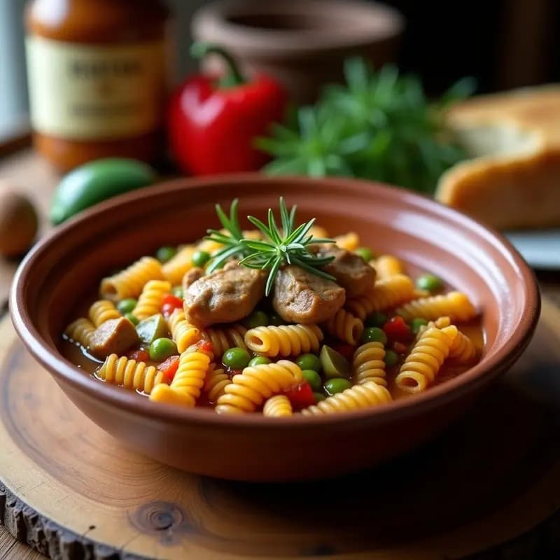 Gurullos con Conejo: Pasta Murciana con Carne de Monte en Olla Lenta