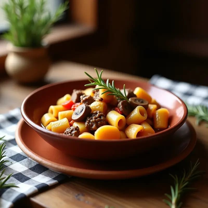 Gurullos con Conejo y Setas: Guiso Manchego de la Abuela en Olla Exprés