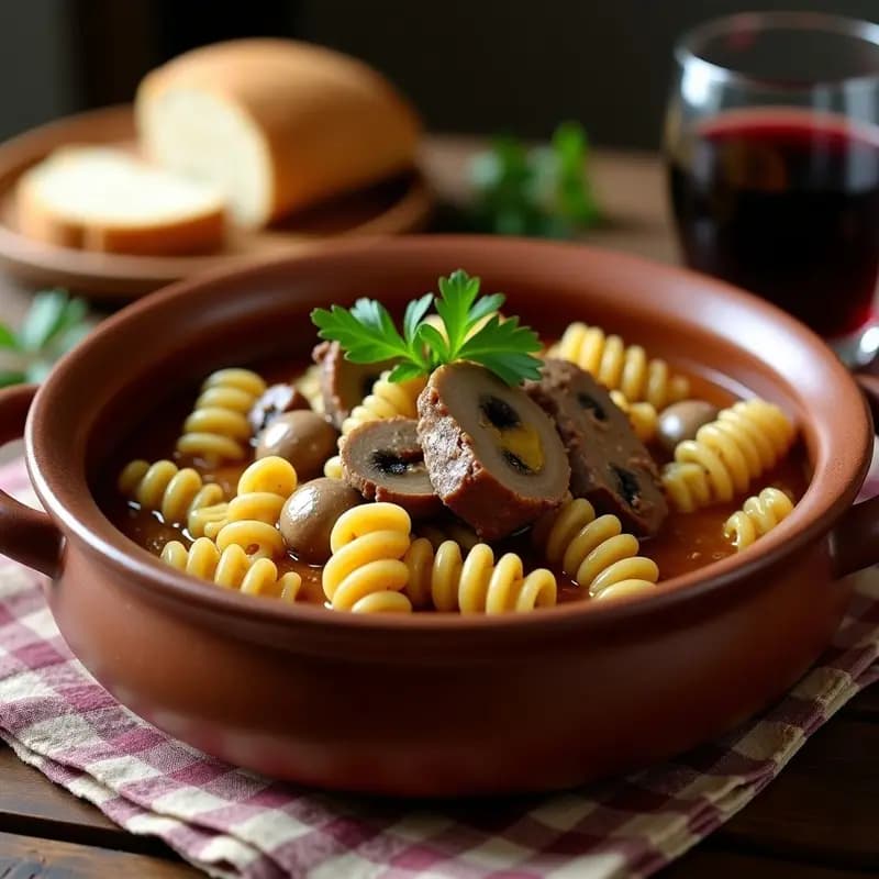 Gurullos con Setas y Costilla de Cerdo: Guiso Manchego de Otoño