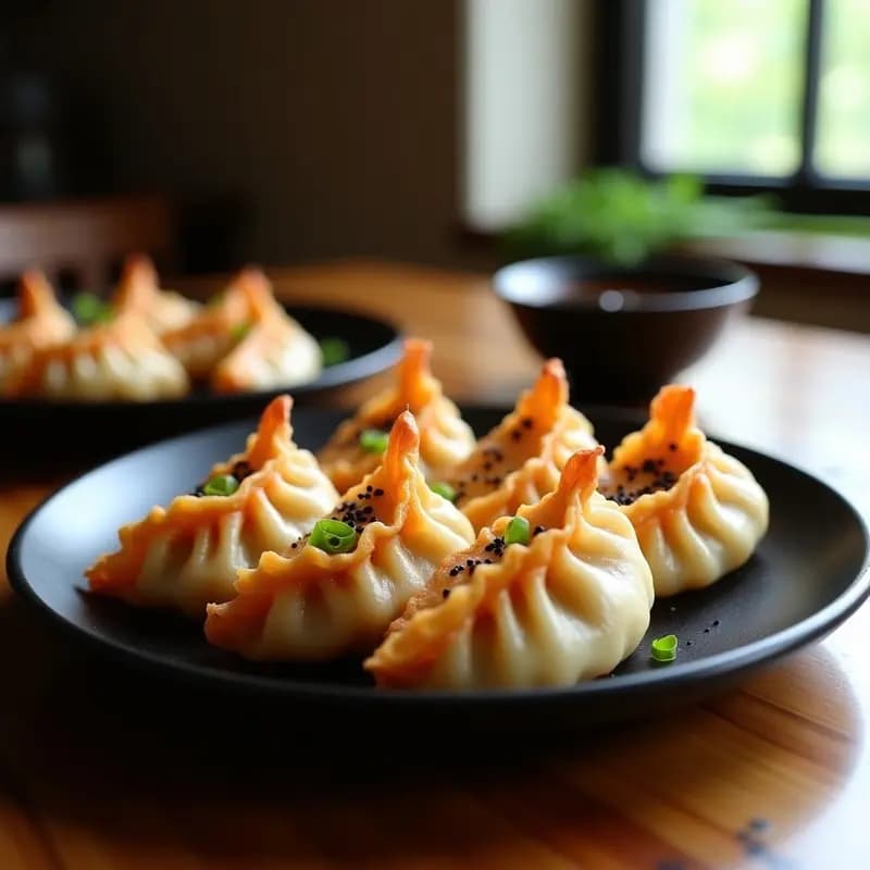 Gyoza de Camarón y Cebolletta al Estilo Tokio: Receta Japonesa Crujiente en Airfryer