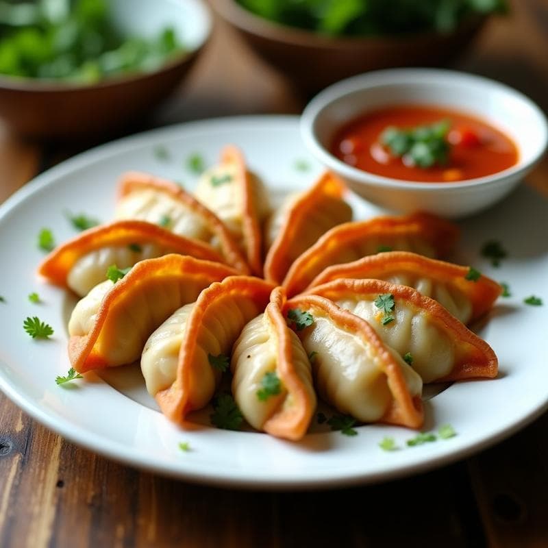Gyoza de Camarón y Cilantro con Salsa de Chile y Limón: Receta Fusion en Airfryer
