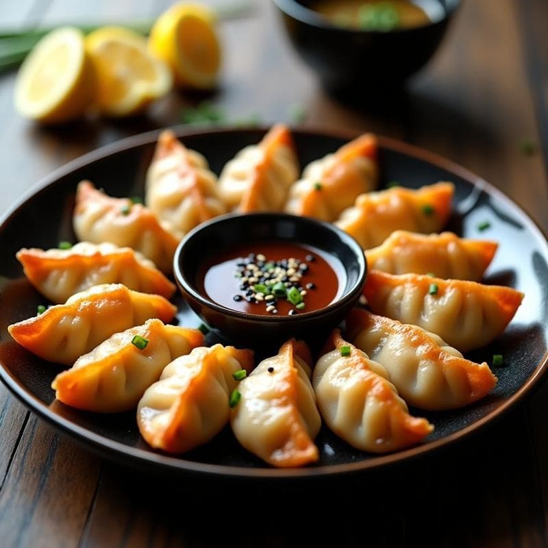Gyoza de Camarón y Cítricos: Receta Japonesa en Airfryer con Salsa de Ponzu y Jengibre