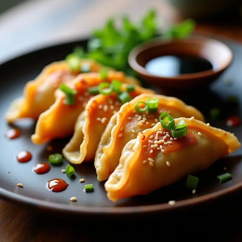 Gyoza de Camarones y Cebolla Verde: Empanadillas Japonesas Crujientes en Airfryer