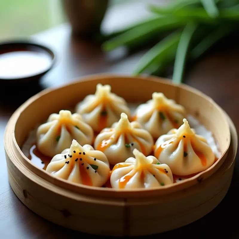 Gyoza de Camarones y Cebollino: Receta Japonesa al Vapor con Salsa de Soja Dulce