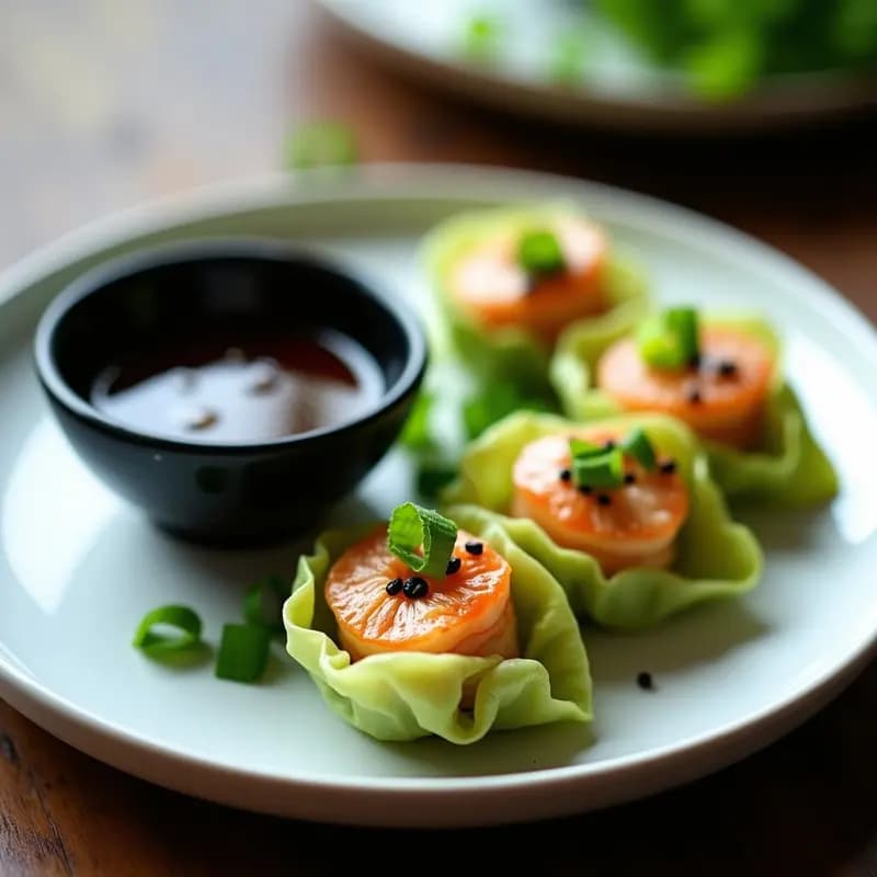 Gyoza de Camarones y Cilantro con Envoltura de Col: Receta Japonesa Keto y Sin Masa Tradicional