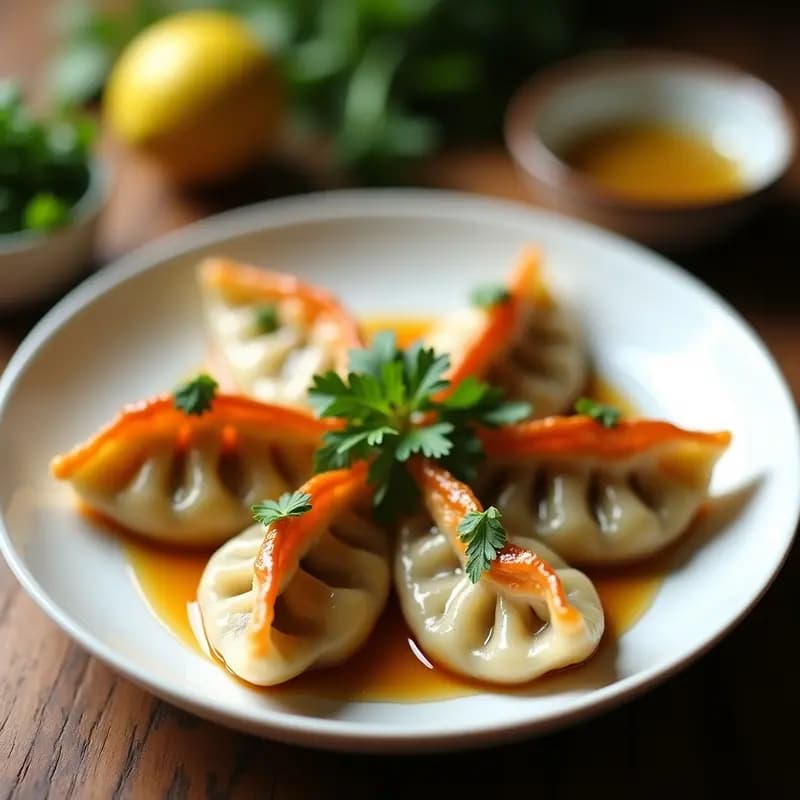 Gyoza de Camarones y Cilantro con Salsa de Lima y Miel: Receta Japonesa en Sartén Antiadherente