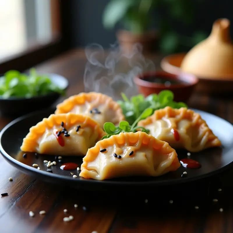 Gyoza de Camote Morado y Edamame: Receta Japonesa Vegana con Salsa de Sésamo