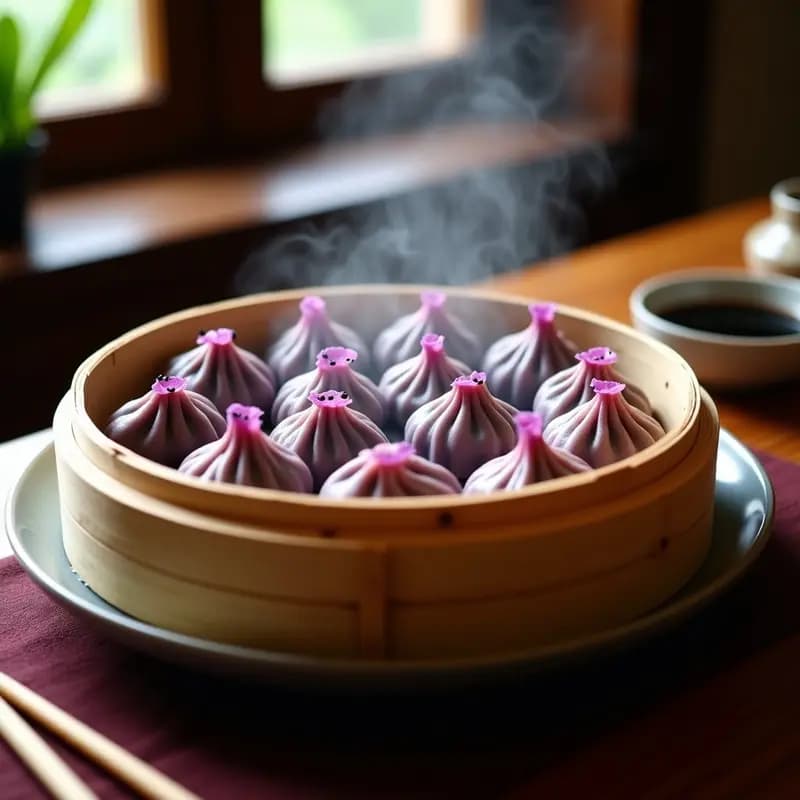 Gyoza de Camote Morado y Espinacas: Dumplings Japoneses Veganos al Vapor