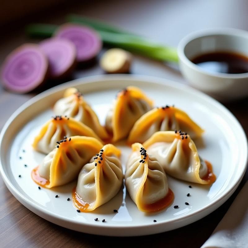 Gyoza de Camote Morado y Jengibre: Empanadillas Japonesas sin Gluten en Thermomix