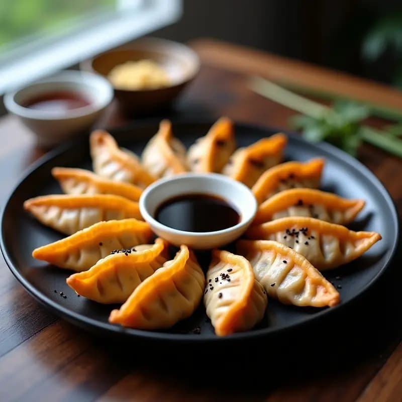 Gyoza de Camote Morado y Queso de Anacardos: Empanadas Japonesas Veganas en Airfryer